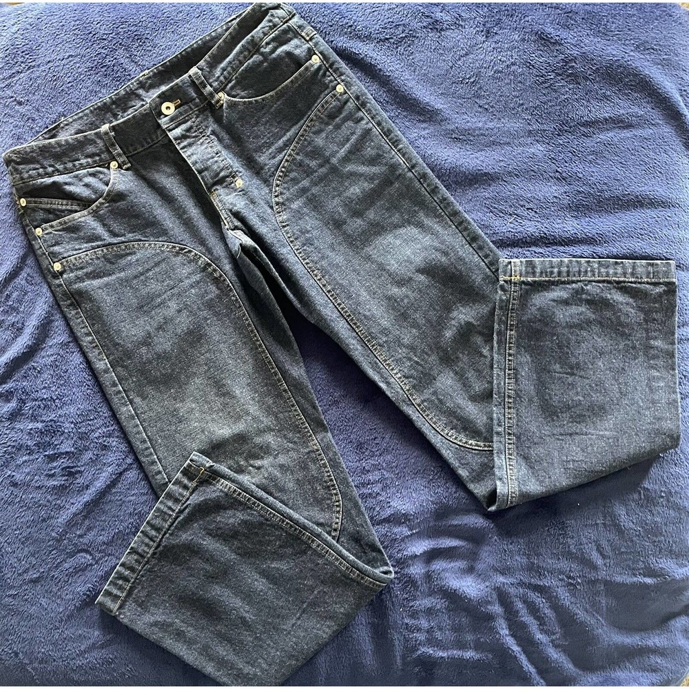 Rufskin Denim Darkwash Mens Bootcut Jeans Button Fly Sz 32